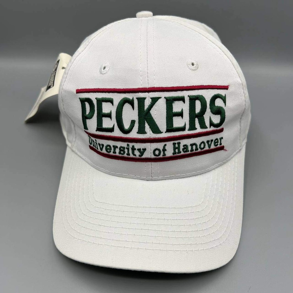 Vintage University of Hanover Peckers Hat Men‎ White The Game Snap Back Cap New